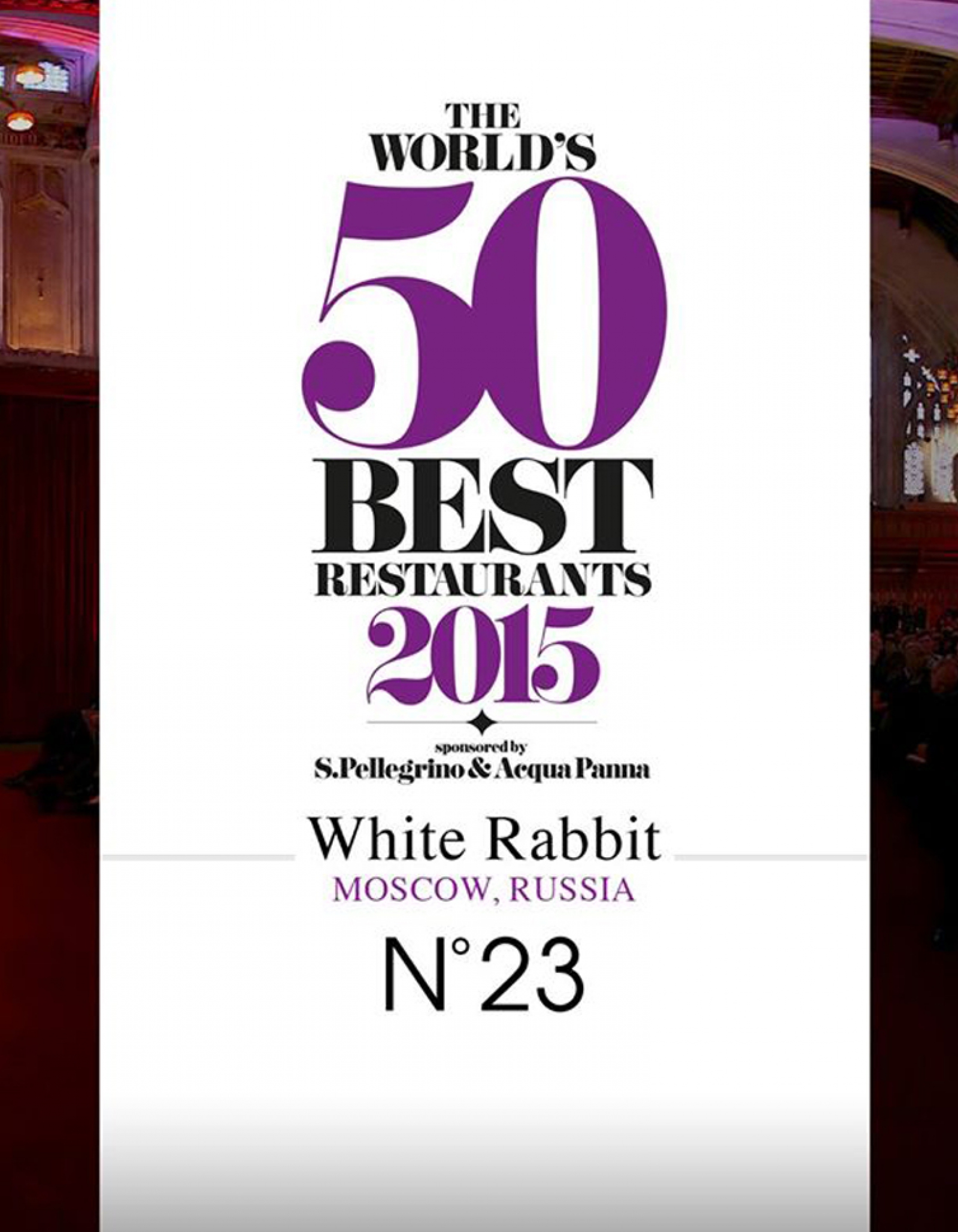 WHITE RABBIT RESTAURANT: NUMBER 23 IN THE WORLD’S 50 BEST RESTAURANTS!